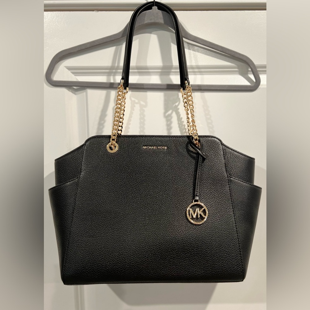 Michael Kors Jacquelyn Black Pebbled Leather Tote - NEW With Tags - Picture 4 of 13